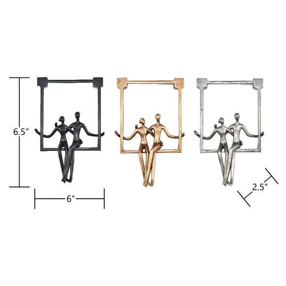 Adam & Friends Home Decor Swinging Couple Sculpture | 3-Piece - Picture 4 of 7